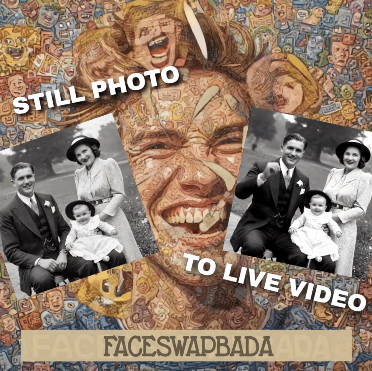faceswapbada-Ape add still photo to video